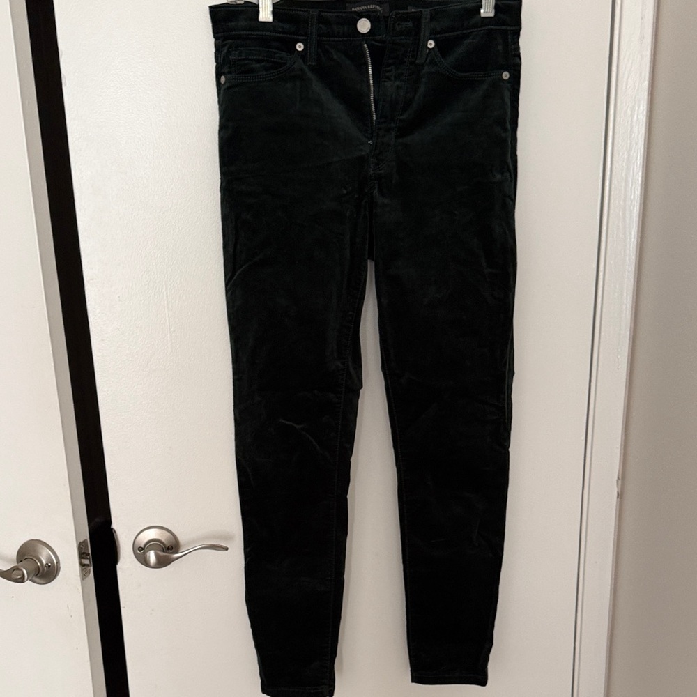 Dark Green Women's Velvet Jeans